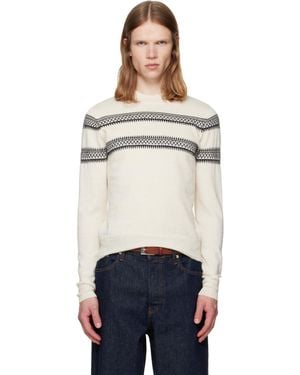 Dries Van Noten Off- Crewneck Jumper - White
