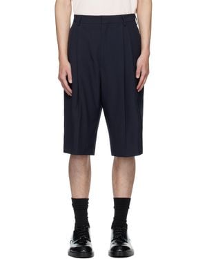 Dries Van Noten ネイビー ウール テーラードショートパンツ - ブルー