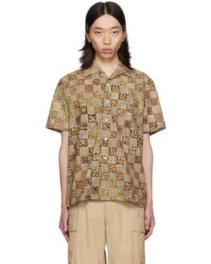 Beams Plus Block Print Shirt - Brown