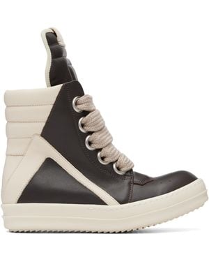 Rick Owens Temple Jumbolace Geobasket Sneakers - Brown