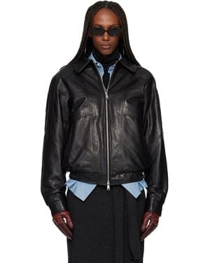 Tonywack Vegetable Tanned Lamb Leather Zip Jacket - Black