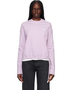 Ami Paris Cotton Ami De Coeur Sweatshirt - Pink