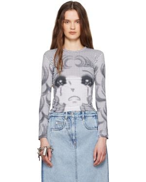 Pushbutton Crying Girl Jersey T-Shirt - Black
