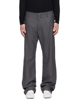 MM6 by Maison Margiela Pleated Cotton Wool Trousers - Grey