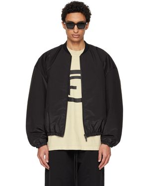 Fear Of God Nylon Taffeta Padded Bomber Jacket - Black