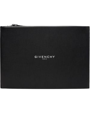 Givenchy Antigona Stamped Large Leather Pouch - Black