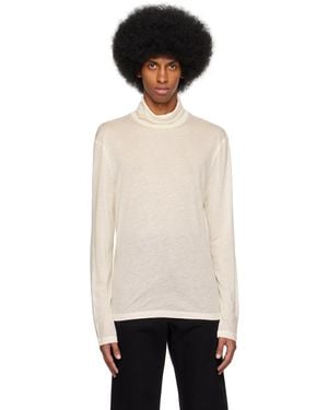 Filippa K Col Roulé Semi-Transparent Blanc Cassé - Noir