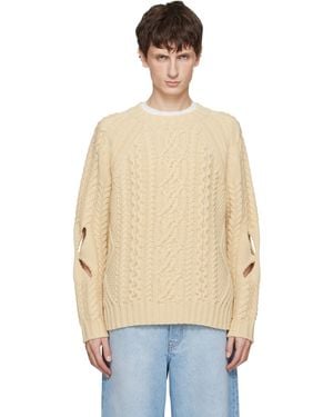 STEFAN COOKE Slashed Cable Jumper - Blue