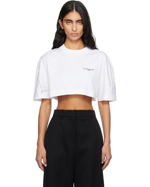 Givenchy ホワイト Cocoon クロップド Tシャツ - ブラック