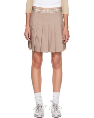 CASABLANCA Pleated Miniskirt - Natural