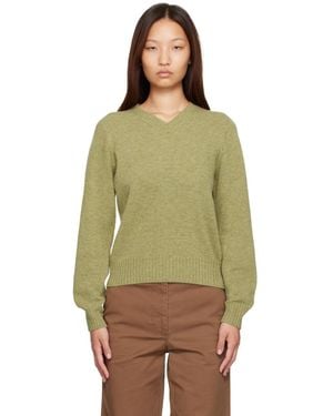 NOTHING WRITTEN Marsh V-Neck Pullover Sweater - Green