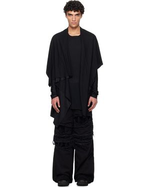 Julius Cardigan Noir À Assemblage Drapé