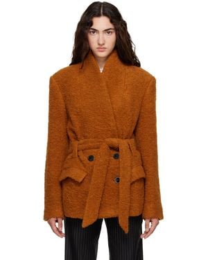 Isabel Marant Tan Syndra Alpaca Bouclé Jacket - Brown