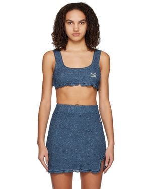 Yuzefi Cropped Tank Top - Blue