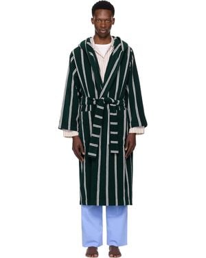Tekla Terry Hooded Bathrobe - Black