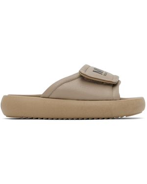 MM6 by Maison Martin Margiela キッズ｜タン ロゴプリント サンダル - ブラック