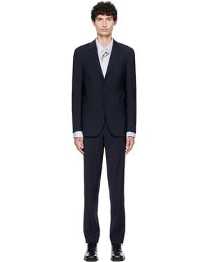 BOSS Two-Piece Slim-Fit Stretch Virgin Wool Suit - Blue