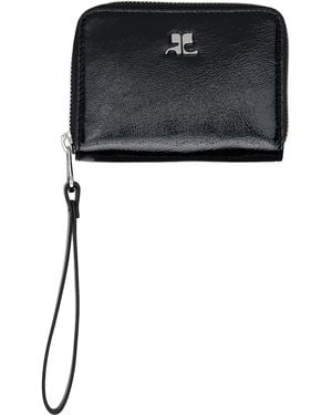 Courreges Naplack Zipped Compact Wallet - Black