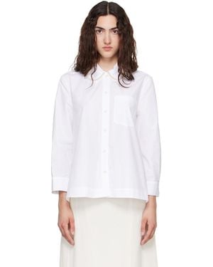 Simone Rocha Embellished Cropped Petal Collar Shirt - White