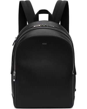 BOSS Leather Backpack - Black