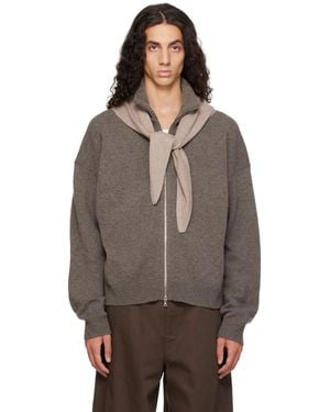 YACAIA Taupe Y-0020 Merino-Cashmere Jumper - Brown