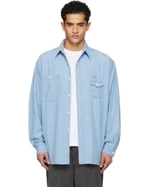 Nanamica Ooal Regular Collar Chambray Shirt - Blue