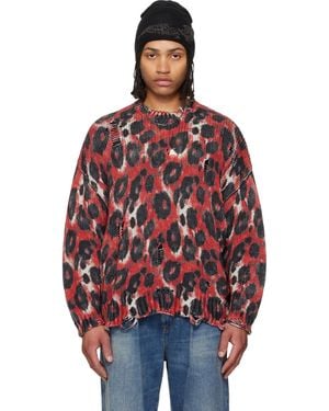 R13 Printed Oversized Jumper - Red