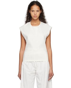 Subtle Le Nguyen Scoop Neck Tank Top - White