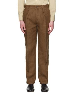 Drake's Antique Linen Games Trousers - Multicolour