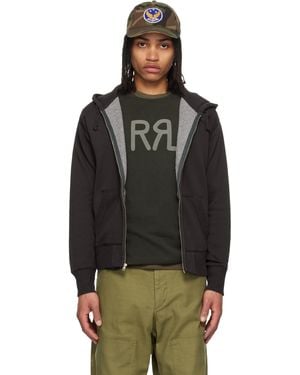 RRL Fleece Full-Zip Hoodie - Black