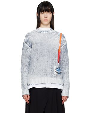 Acne Studios ブルー＆ホワイト リラックスフィット セーター
