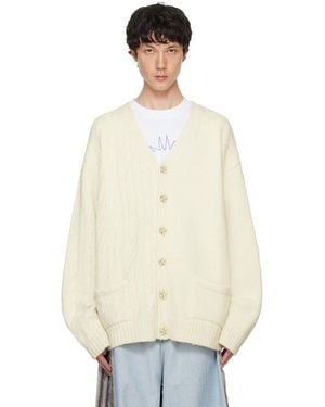 Vetements Off- Split Cardigan - White