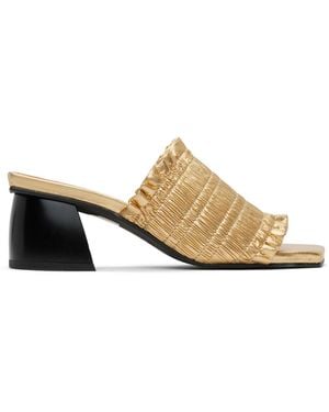 Ganni Gold Smock Mules - Black