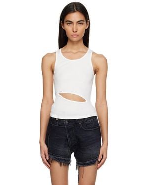 R13 Front Slit Tank Top - Black