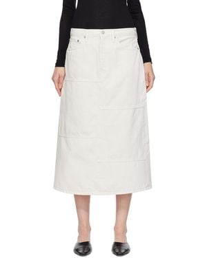 RE/DONE Off-white Seamed Denim Maxi Skirt - Black