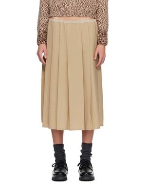 Moncler Pleated Midi Skirt - Natural