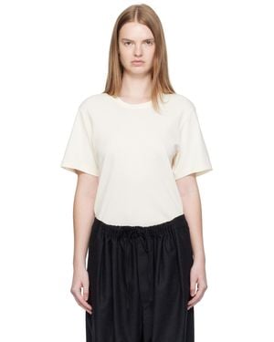 Lemaire オフホワイト リブTシャツ - ブラック