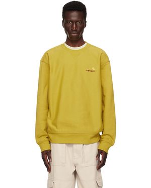 Carhartt カーキ American Script スウェットシャツ - オレンジ