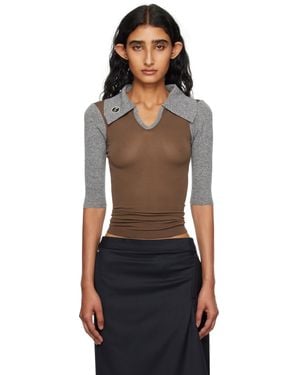 Kiko Kostadinov Khaki & Larissa Knit Polo - Black