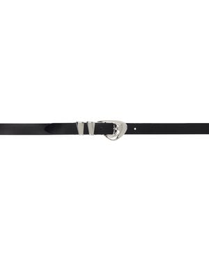 BY FAR Moore Semi Patent Leather Belt - Black