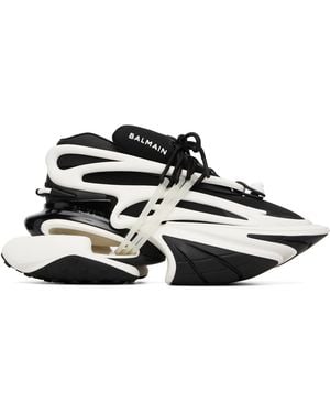 Balmain Leather Unicorn Low-Top Trainers - Black