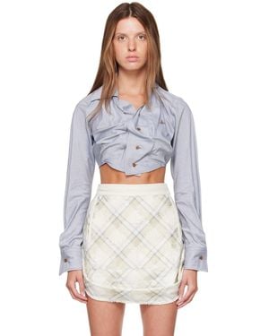 Vivienne Westwood Chemise Écourtée Bleue À Assemblage Drunken