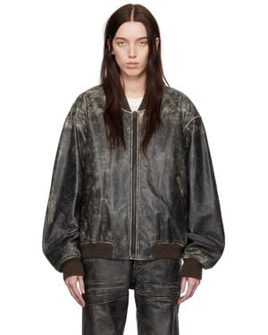 Acne Studios Faded Leather Jacket - Black