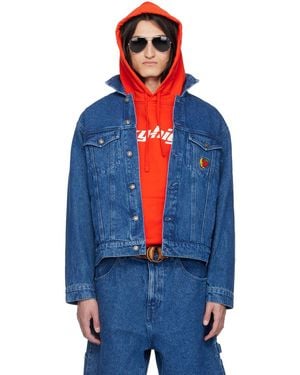 Sky High Farm Embroidered Denim Jacket - Blue