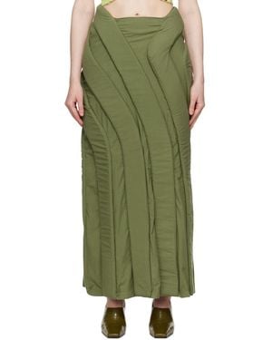 Stanley Raffington 3D Parametric Maxi Skirt - Green