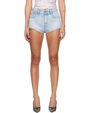 DIESEL Frayed Hems Denim Shorts - Blue