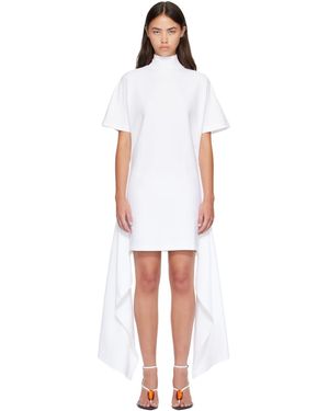 Alaïa Robe T-Shirt Courte Blanche En Jersey De Coton
