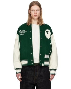 A Bathing Ape Varsity Bomber Jacket - Green