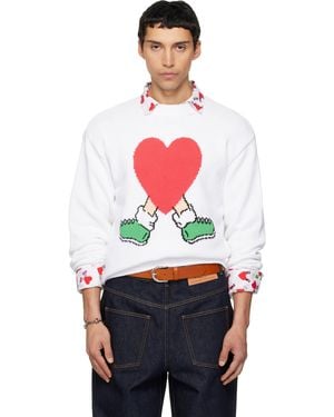 Moschino All Over Hearts Jumper - Red