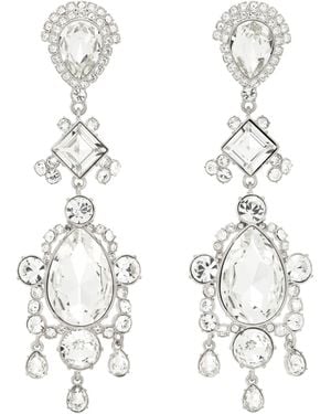 Balmain Boucles D'Oreilles Pendantes En Laiton À Cristaux - Métallisé